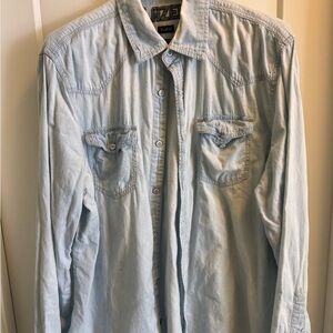 Men's Light Blue Casual Button Down Shirt